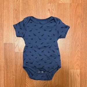 Navy Blue Dinosaur Print Kids One Piece